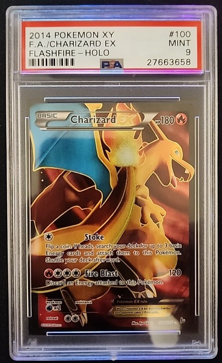 CHARIZARD EX 100/106 FULL ART HOLO, PSA 9 MINT, POKEMON 2014 XY