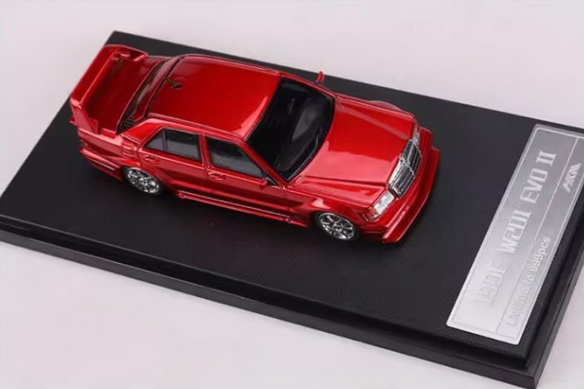HKM 1/64 Scale Mercedes Benz 190E W201 Evo II Red Diecast Model