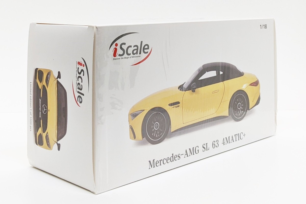 iScale 1:18 Mercedes-Benz SL63 AMG 4MATIC+ (R232) in Sun Yellow | eBay
