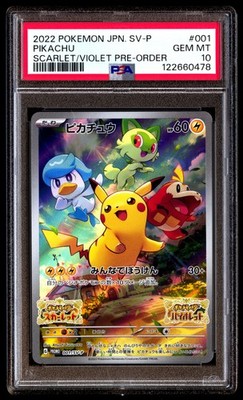PSA 10 Pikachu 001/SV-P Pokemon SV Promo Japanese 2022 Scarlet