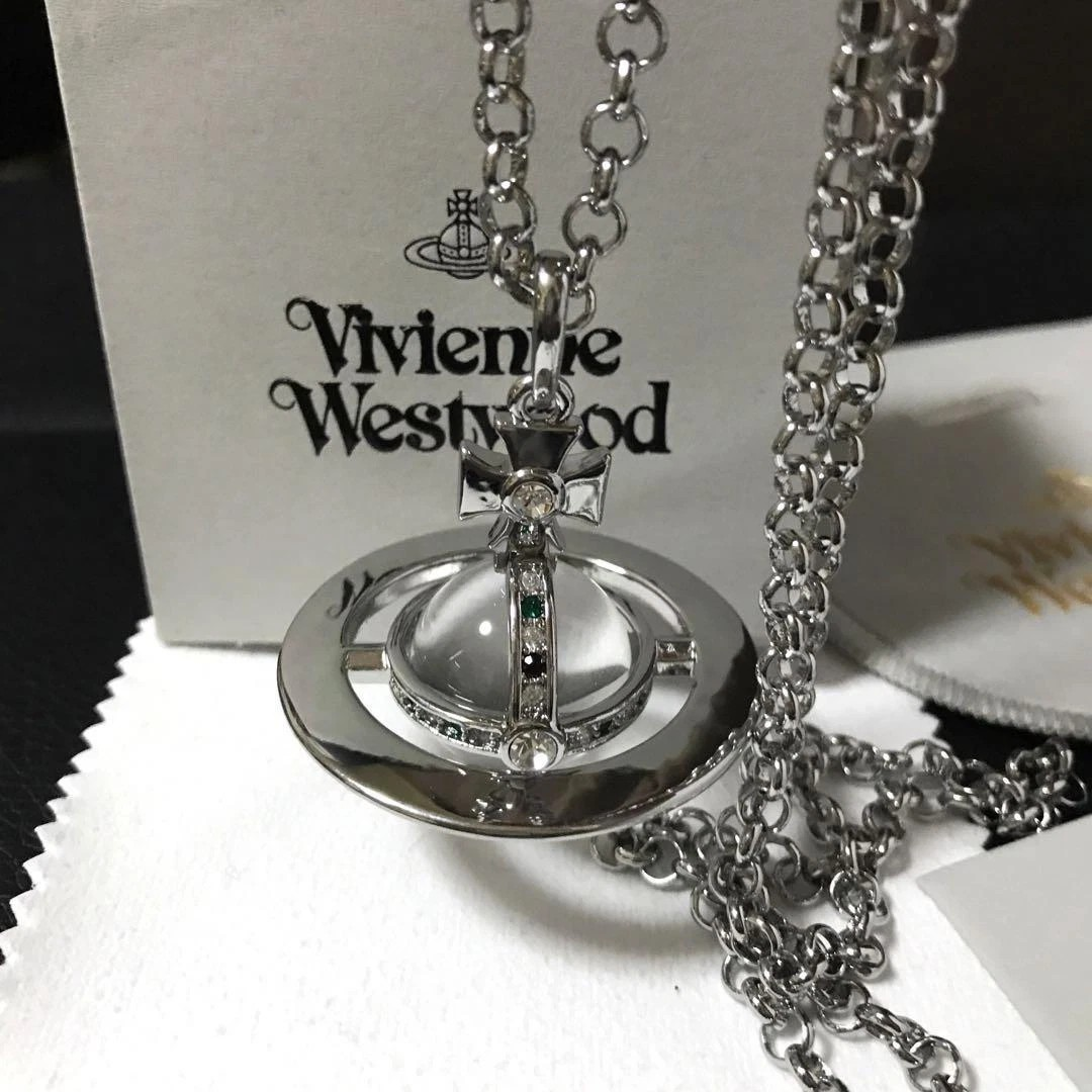 Vivienne Westwood Orb Necklace Small Orb Silver x Clear