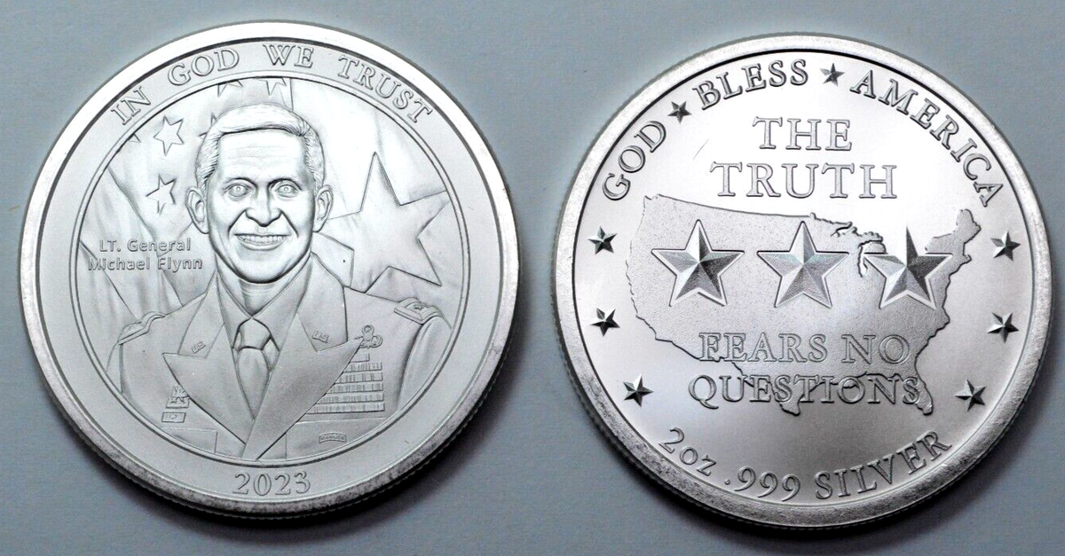 2023 2 Oz 999Silver Round LT. General Michael Flynn The Truth
