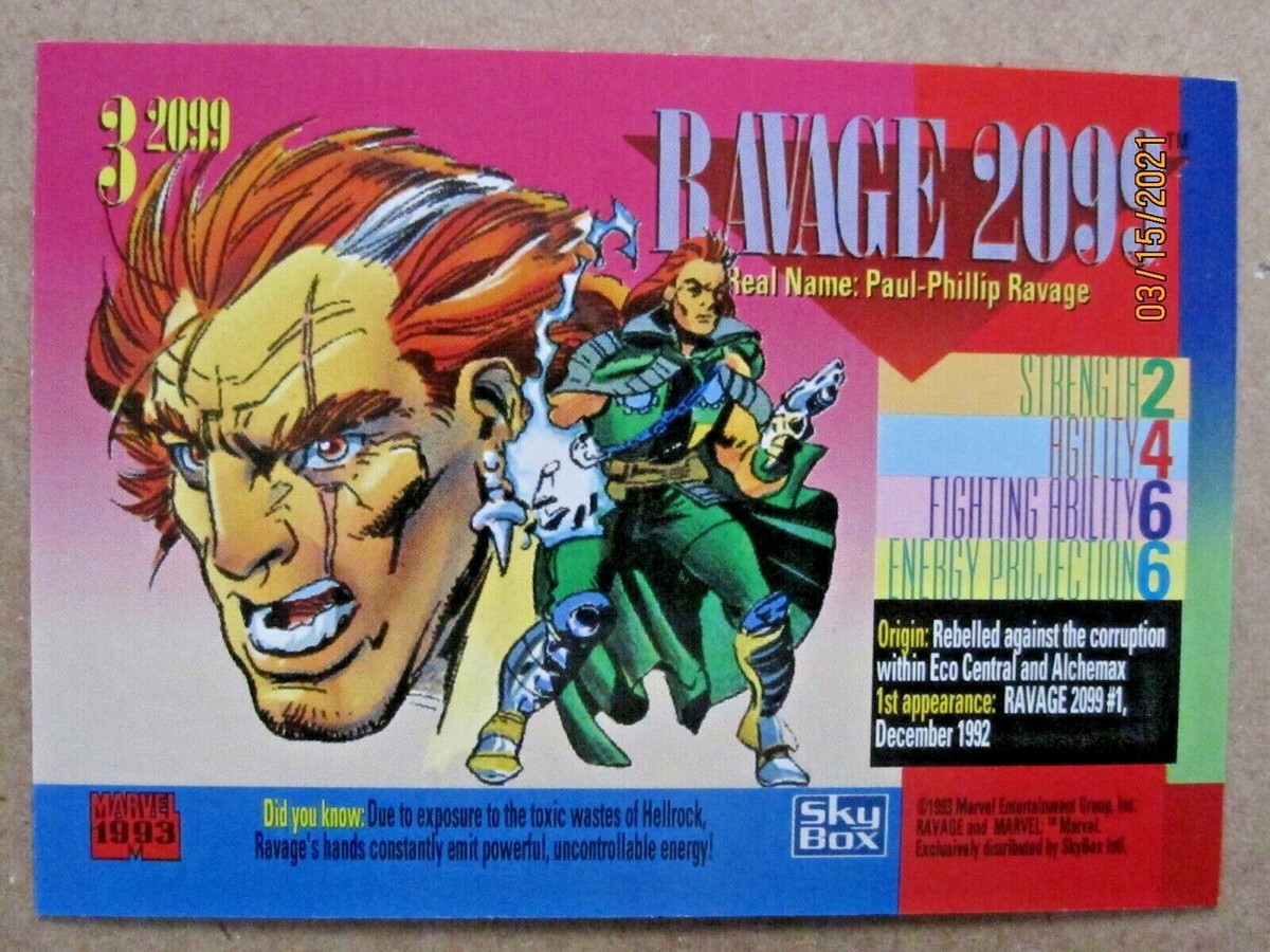 1993 MARVEL ENTERTAINMENT GROUP RAVAGE 2099 RED FOIL INSERT CARD