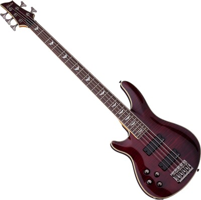 Schecter Omen Extreme-5 Left-Handed Electric Bass in Black Cherry