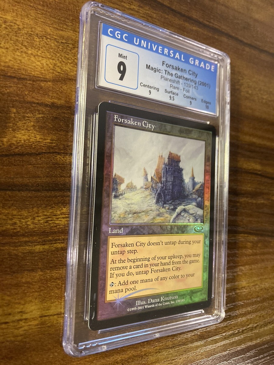 MTG✨FORSAKEN CITY FOIL✨Planeshift CGC Quad 9's++ MINT RARE Land