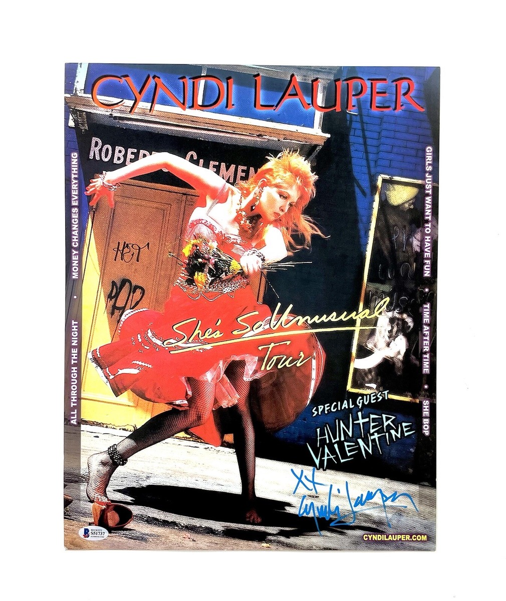Cyndi Lauper Signed 30th Anniversary Tour Poster She's So Unusual