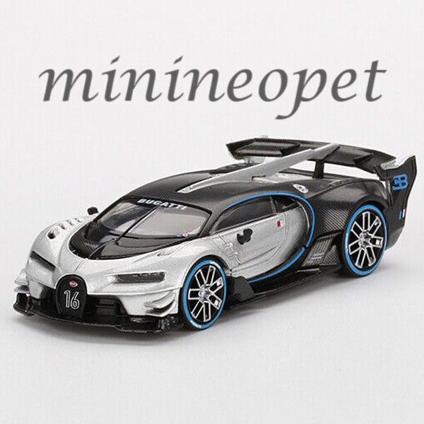 MINI GT BUGATTI VISION GRAN TURISMO 1/64 DIECAST MODEL CAR SILVER