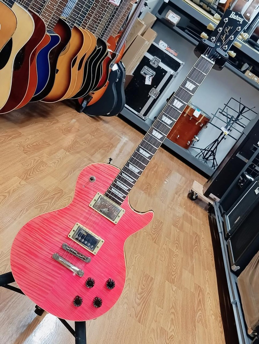 BURNY LSD-55N Les Paul type Pink burst Electric Guitar Used From