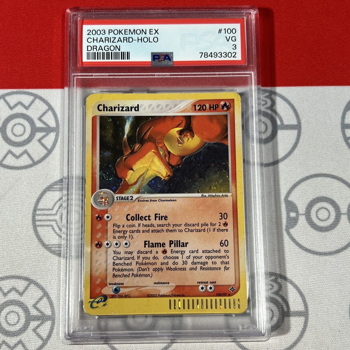 PSA 3 Charizard Holo #100 2003 Pokmeon Ex Dragon Card Secret Rare
