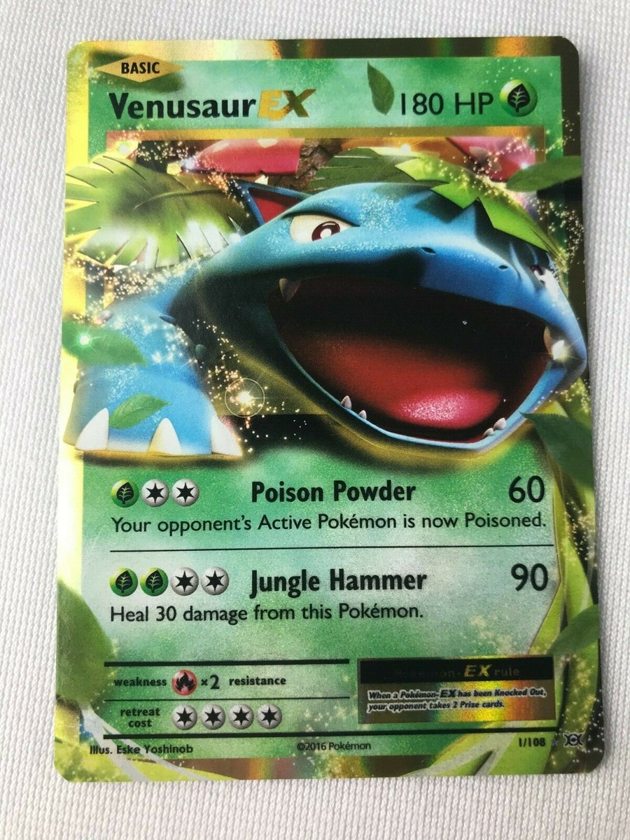 Venusaur EX ULTRA RARE 1/108 Pokemon Card TCG XY Evolutions HOLO
