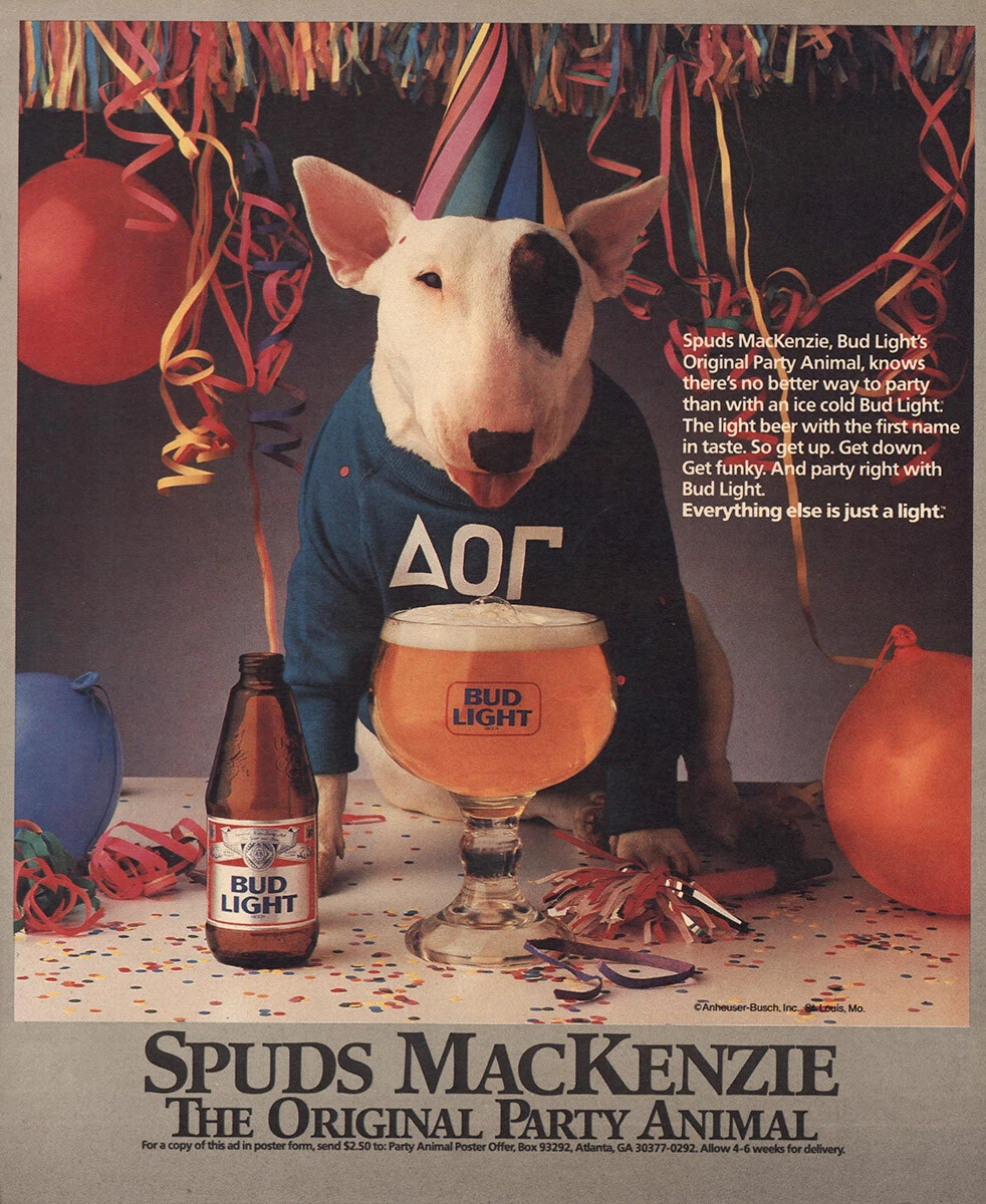 Spuds Mackenzie In Collectible Beer Print Advertising for sale | eBay