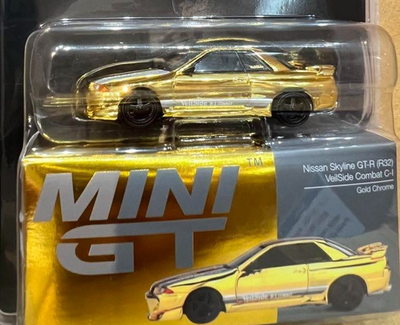 MINI GT VeilSide Nissan Skyline GT-R R32 Combat C-I Gold Chrome 1
