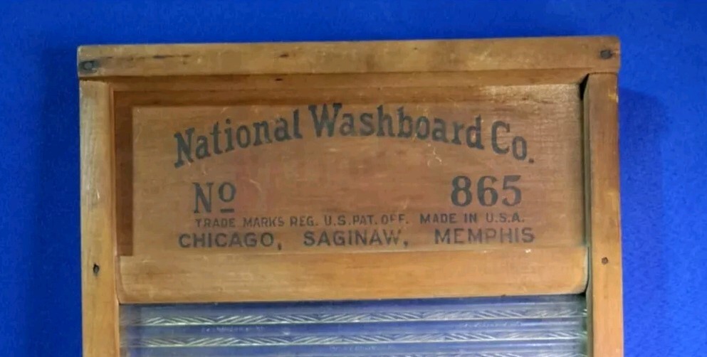 Vintage National Washboard Co. Wood/ Glass Washboard #865