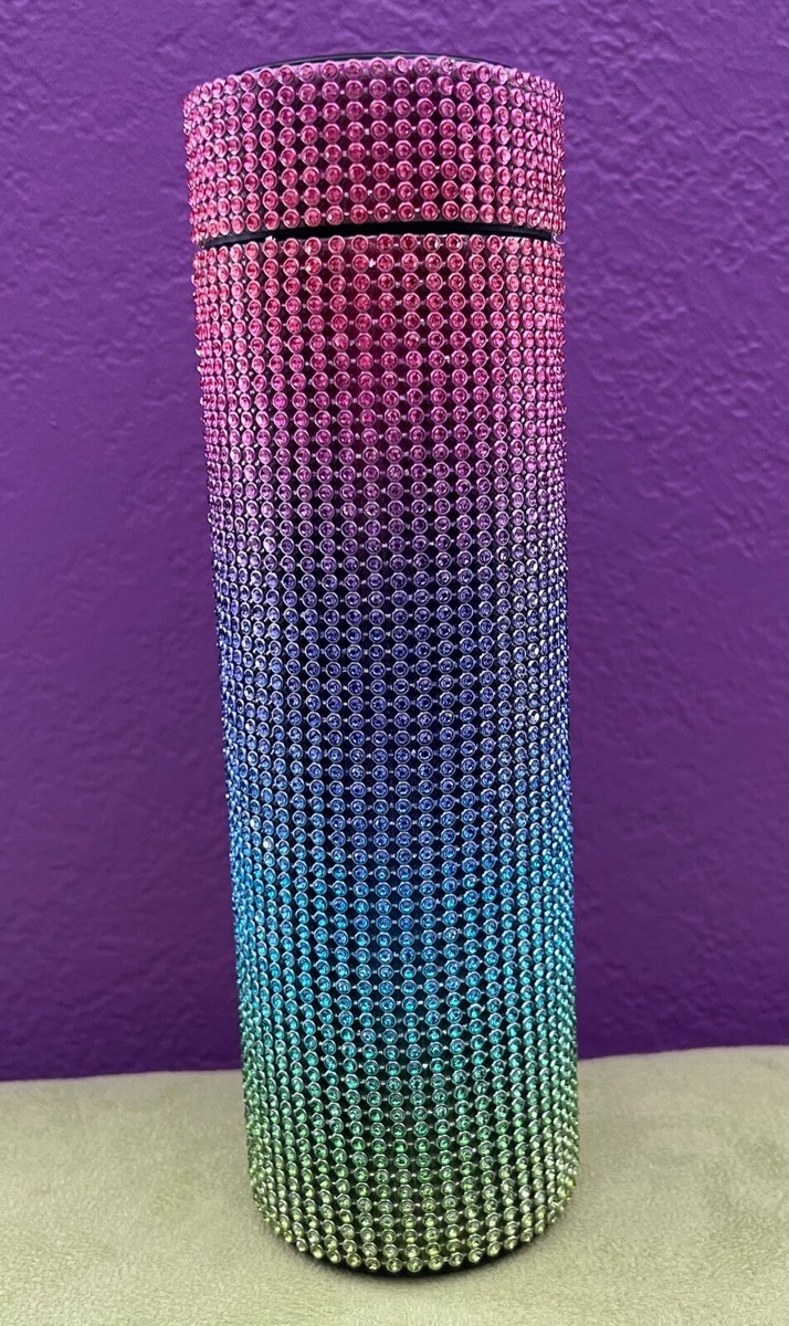 Swarovski Rainbow Crystal Rhinestone Water Bottle Cold Hot