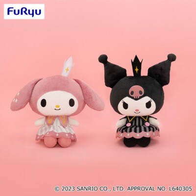 My Melody & Kuromi SET of 2 Antique Queen BIG Plush Doll 37cm