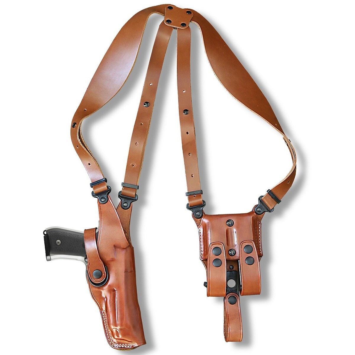 Vertical Leather Shoulder Holster Fits, Taurus GX4XL 9mm 3.71