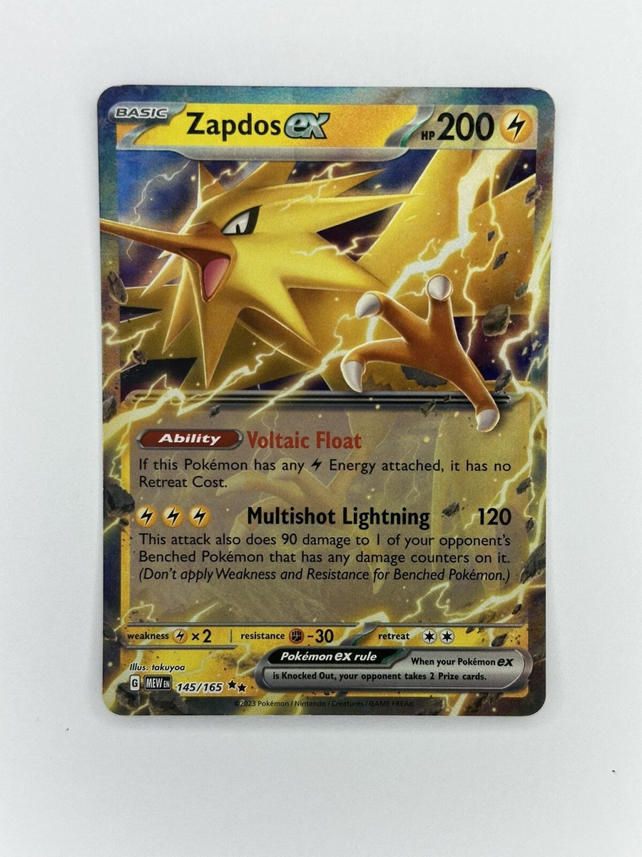 Pokemon TCG Zapdos ex - 145/165 -Scarlet Violet 151 - NM - Double