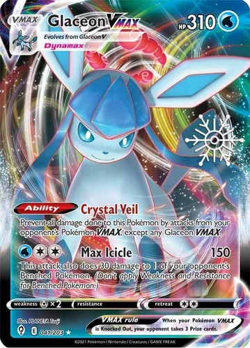 PSA 10 Glaceon VMAX/HR/SA/S6a2021 FA/GLACEON VMAX 091/069 Pokemon