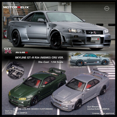 Motorhelix MH 1:64 Skyline GT-R Mk5 R34 Nismo Z-Tune Diecast Model