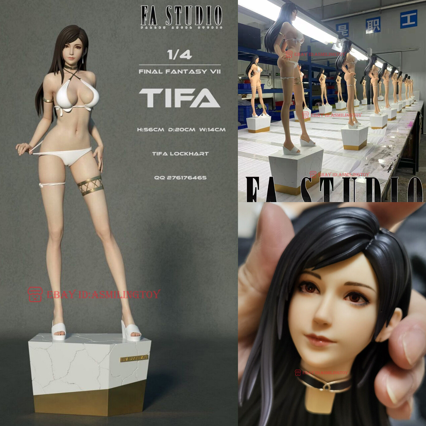 1/4 FA Studio FF7 TIFA GK Black Limited Edition Resin Statue In