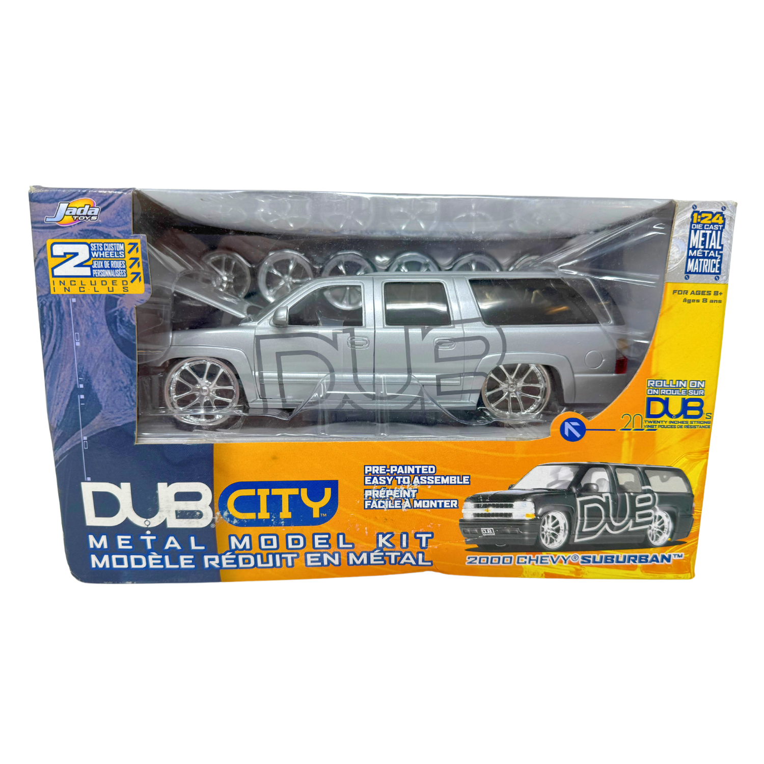 Jada Dub City 2000 Chevy Suburban Gray Metal Model Kit 1:24