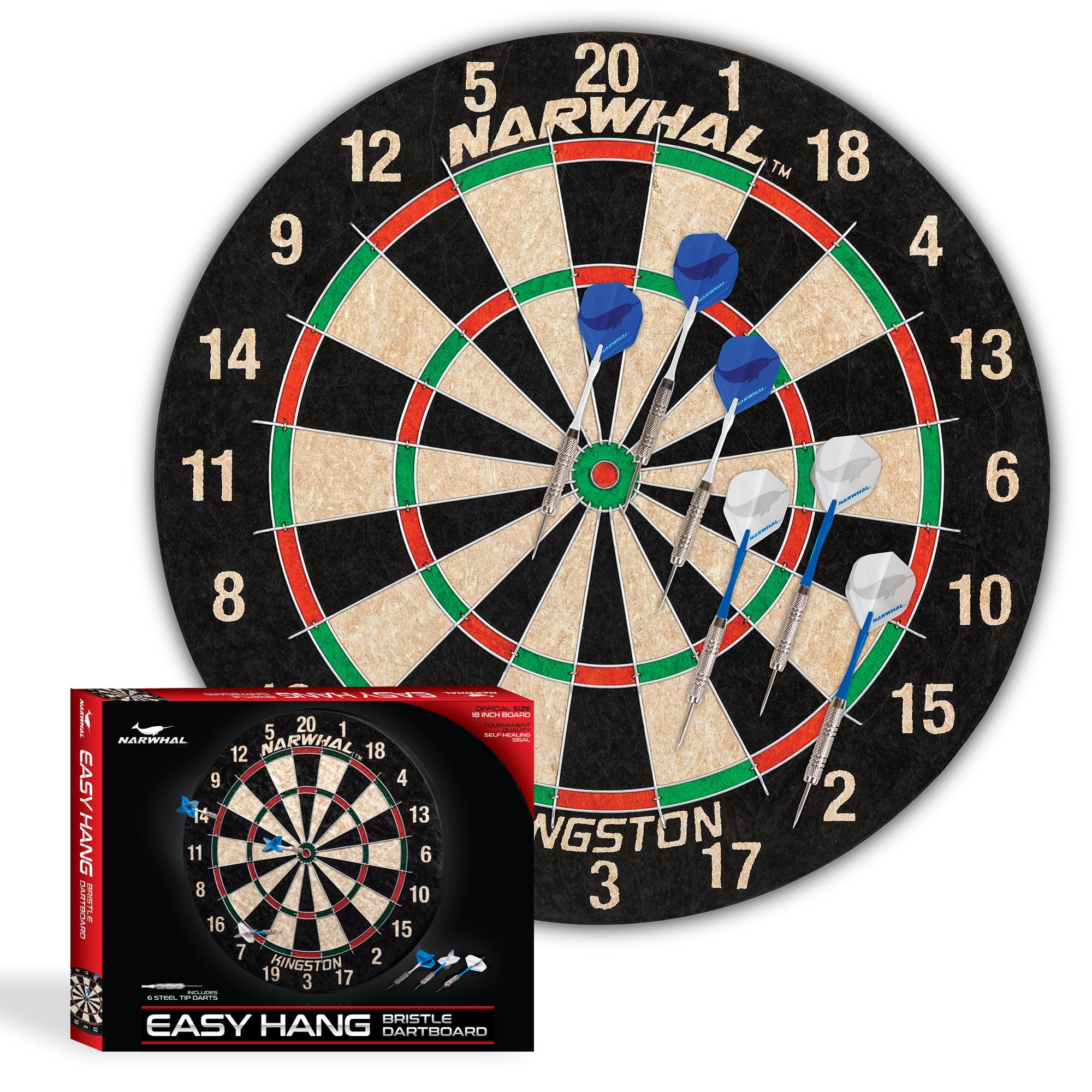 Franklin Sports Steel Tip Pro Wire Bristle Dartboard, 18 Inch
