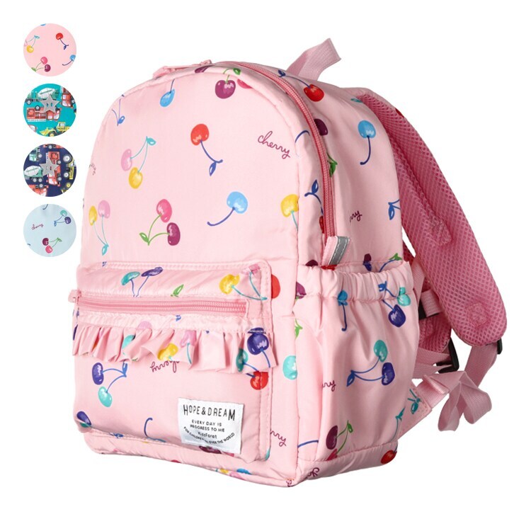 さくらんぼ・働く車総柄リュック | キッズフォーレ(Kids Foret