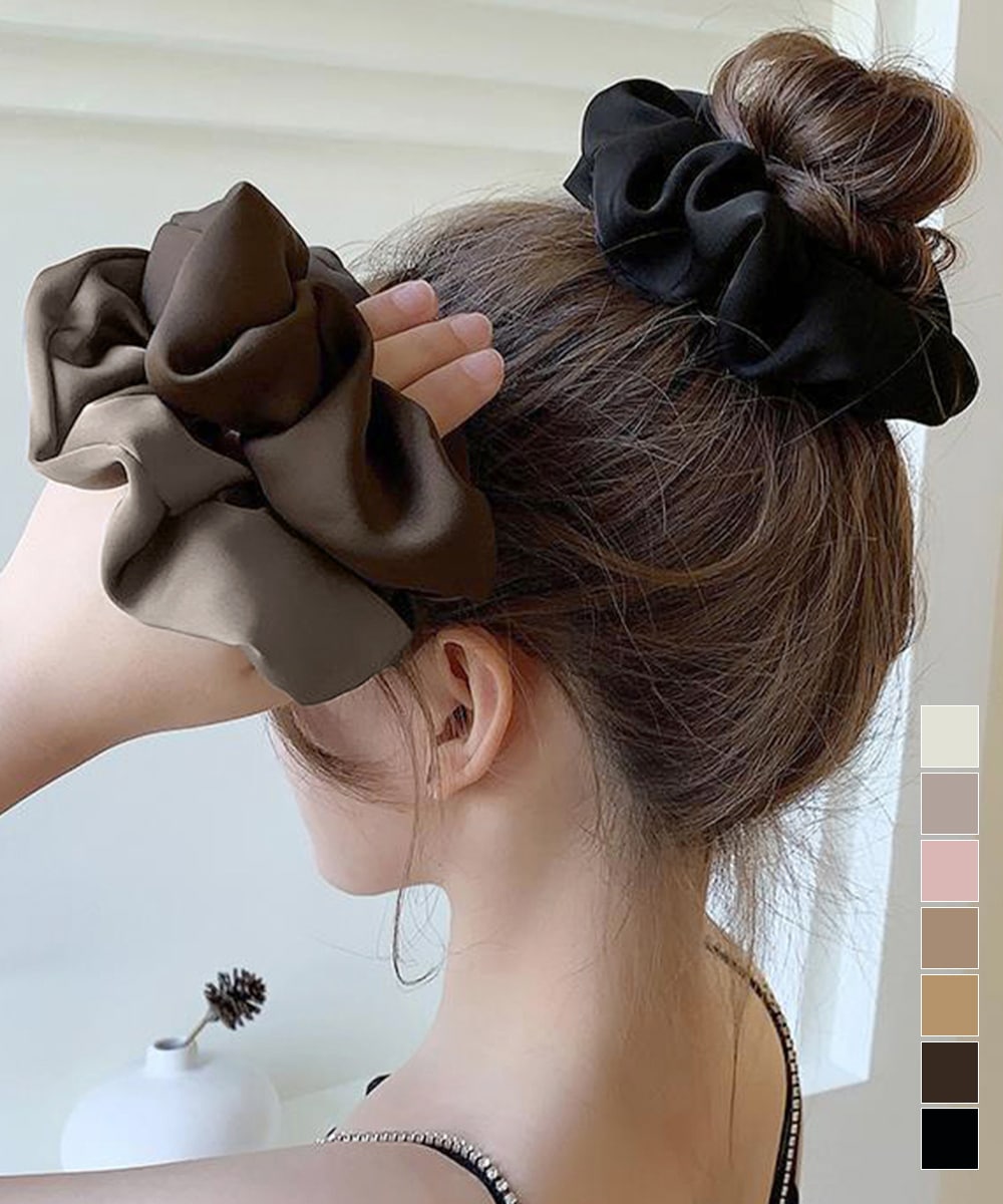 サテンヘアゴム シュシュ韓国風 無地6色 | ミニミニストア