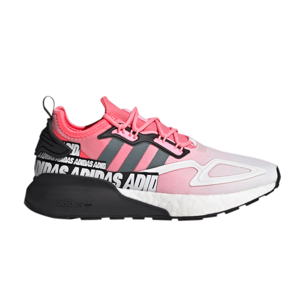 Buy Adidas Wmns ZX 2K Boost 'Wordmark Heel Stripe - Semi Solar Red