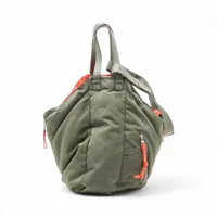 ロエベ ハンモック ナイロンxレザー 2WAYハンドバッグ カーキ