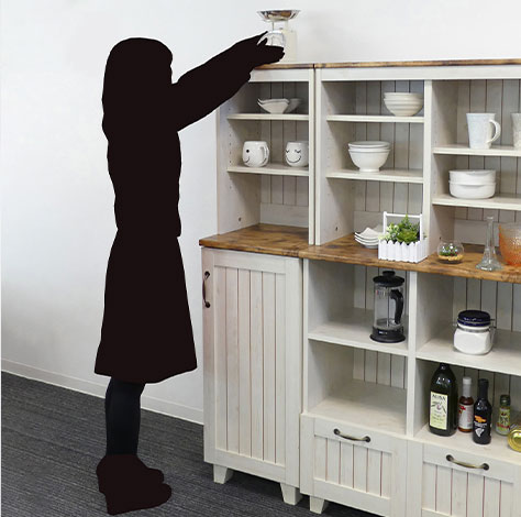 送料無料】 COUNTRY カントリー ハイキャビネット 多目的ラック 食器棚