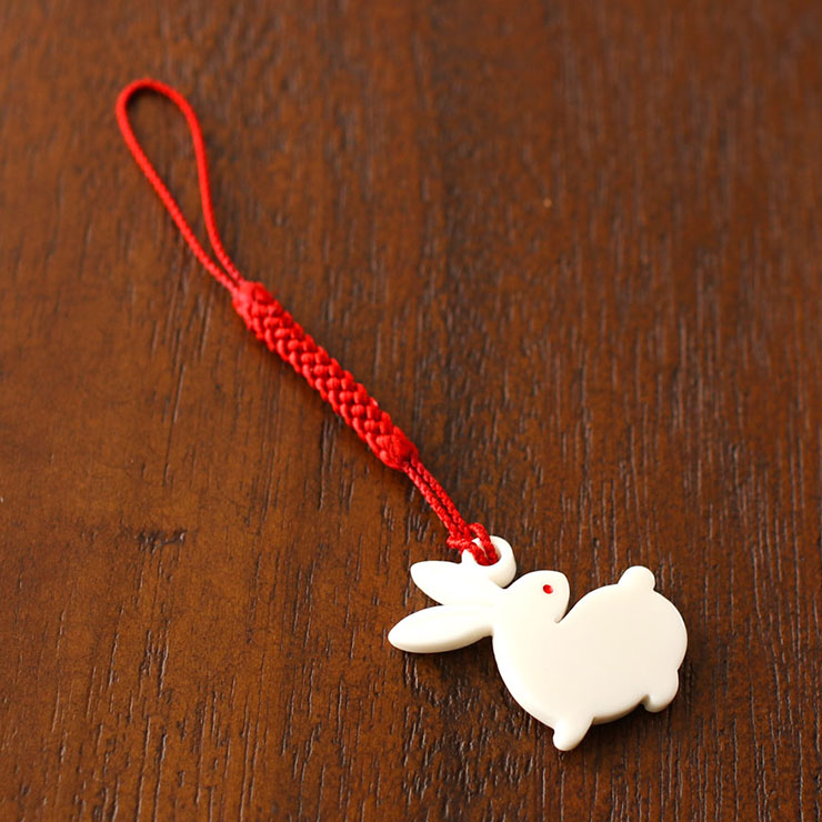 楽天市場】＼楽天マラソン開催中!／花しおり 根付 うさぎ(象牙調/1176