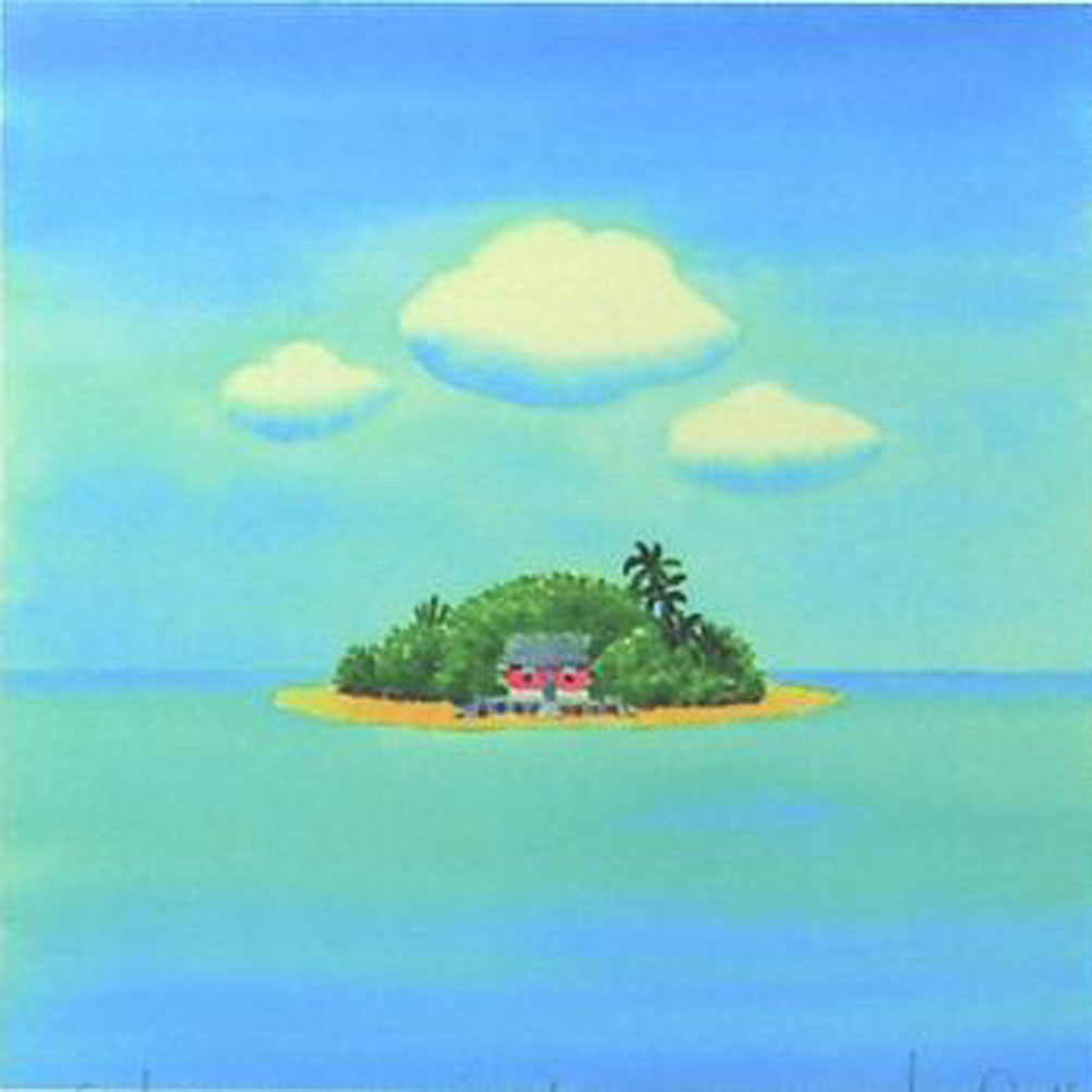 栗乃木ハルミ イラストフレームセット 小さい島 額入り絵画 268×268mm