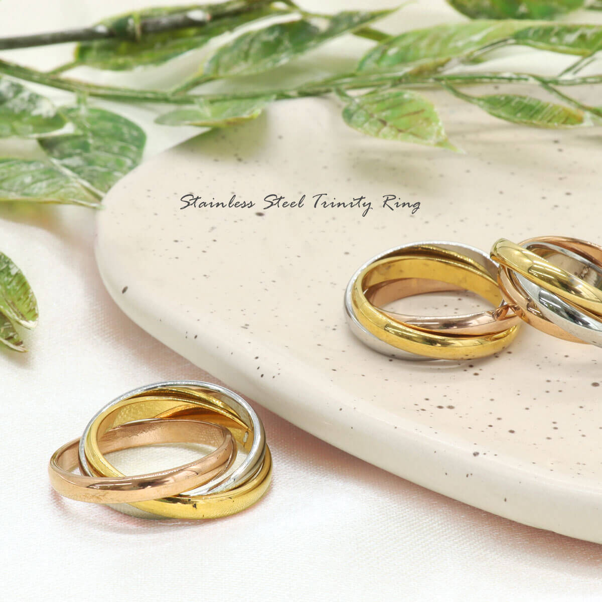 楽天市場】ステンレスリング トリニティ リング 指輪 3連リング
