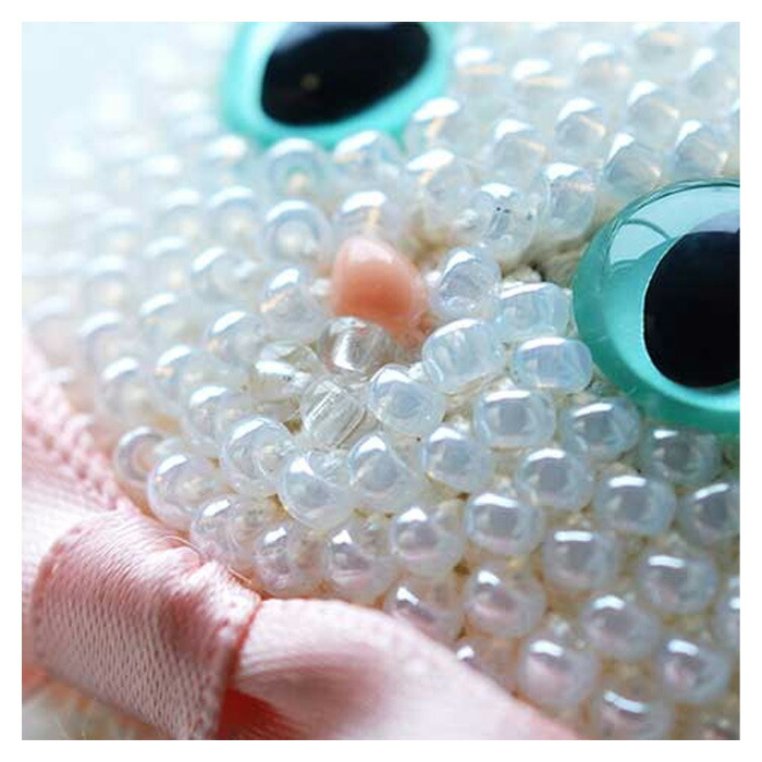 MIYUKI かぎ針で編む ビーズ編みの猫ブローチキット 白猫 bfk-657