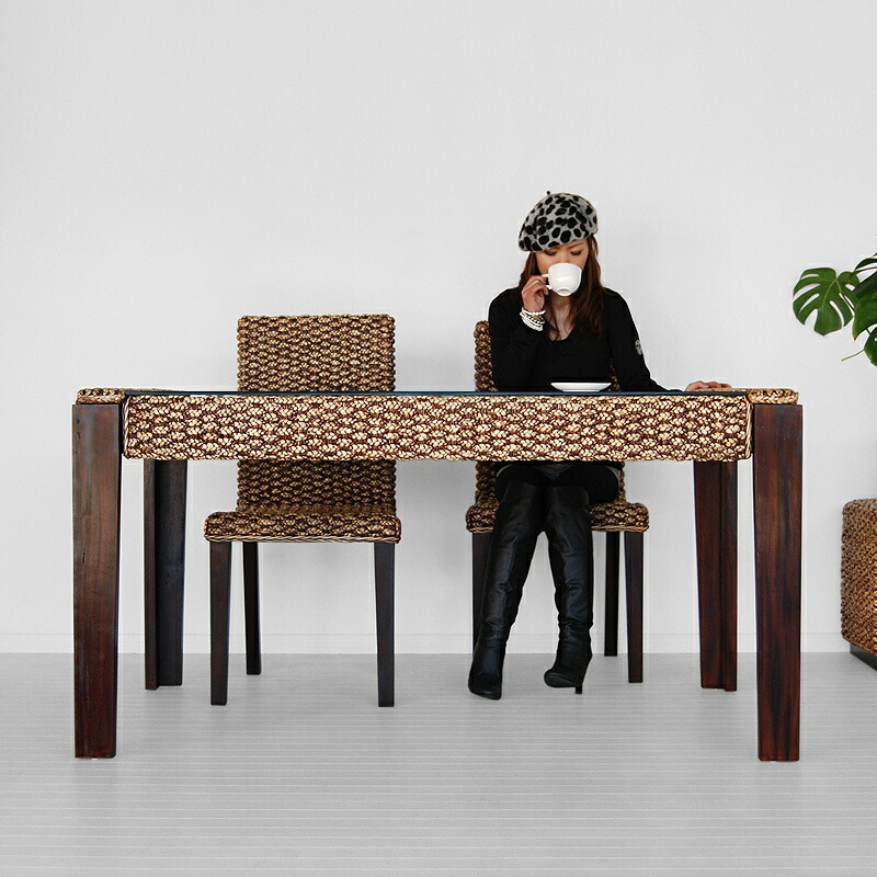 ウォーターヒヤシンス【ブラウン#16】ダイニングテーブル(AG)が送料