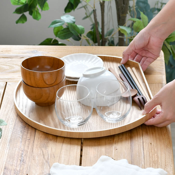 OJIGI TOKYO 折敷 お盆 4枚 4枚 セット 和モダン トレー お盆 オーバル