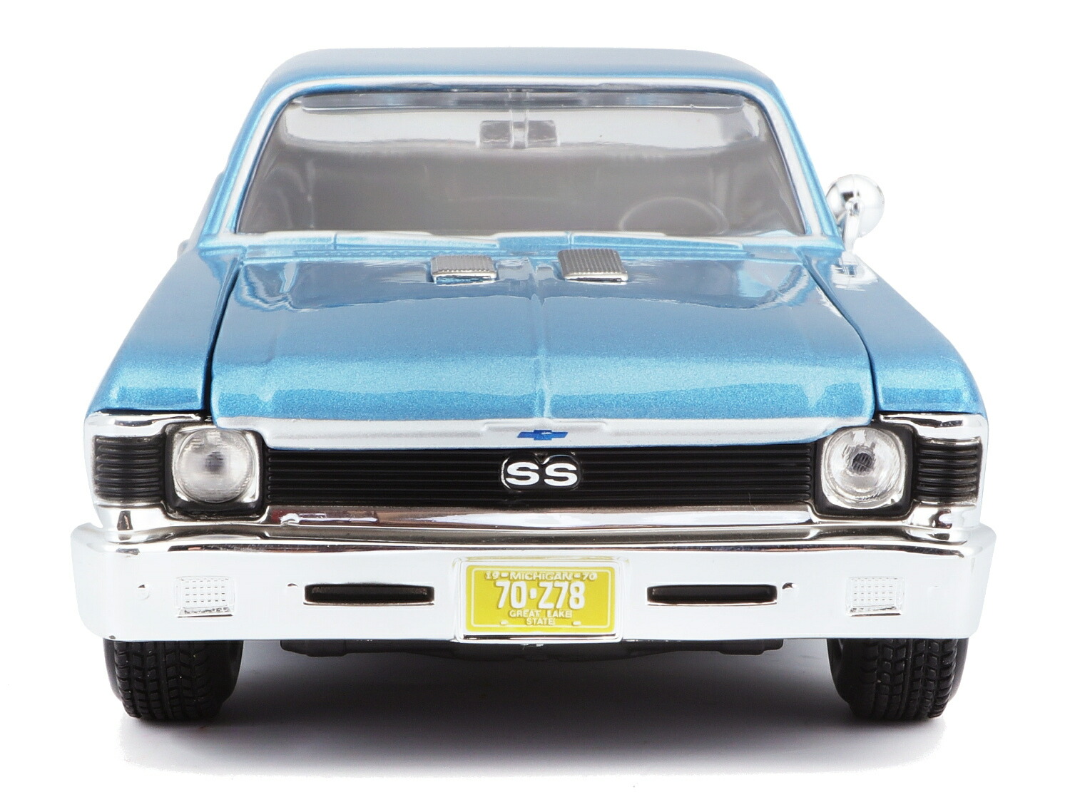 楽天市場】ミニカー 1/24 Maisto シボレー ノバ SS 1970 ブルー