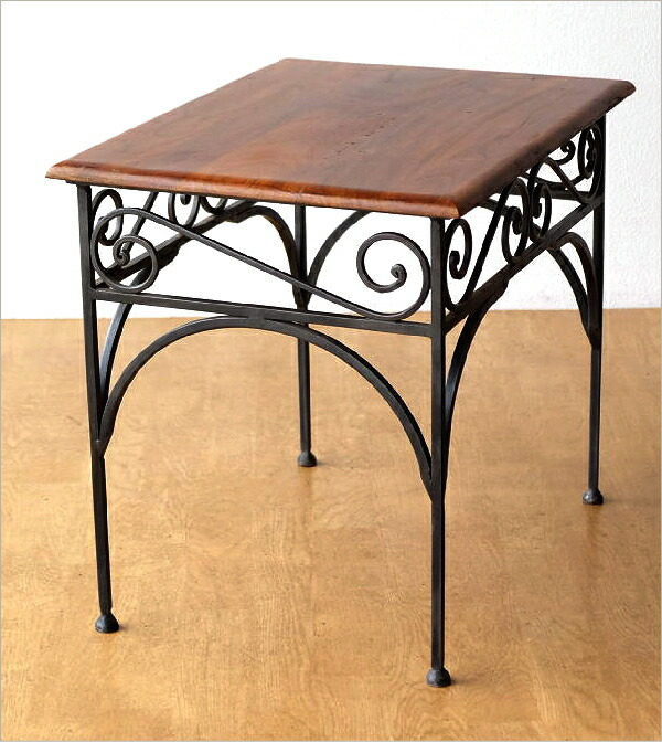楽天市場】サイドテーブル おしゃれ 木製 アイアン 脚 玄関 ソファ