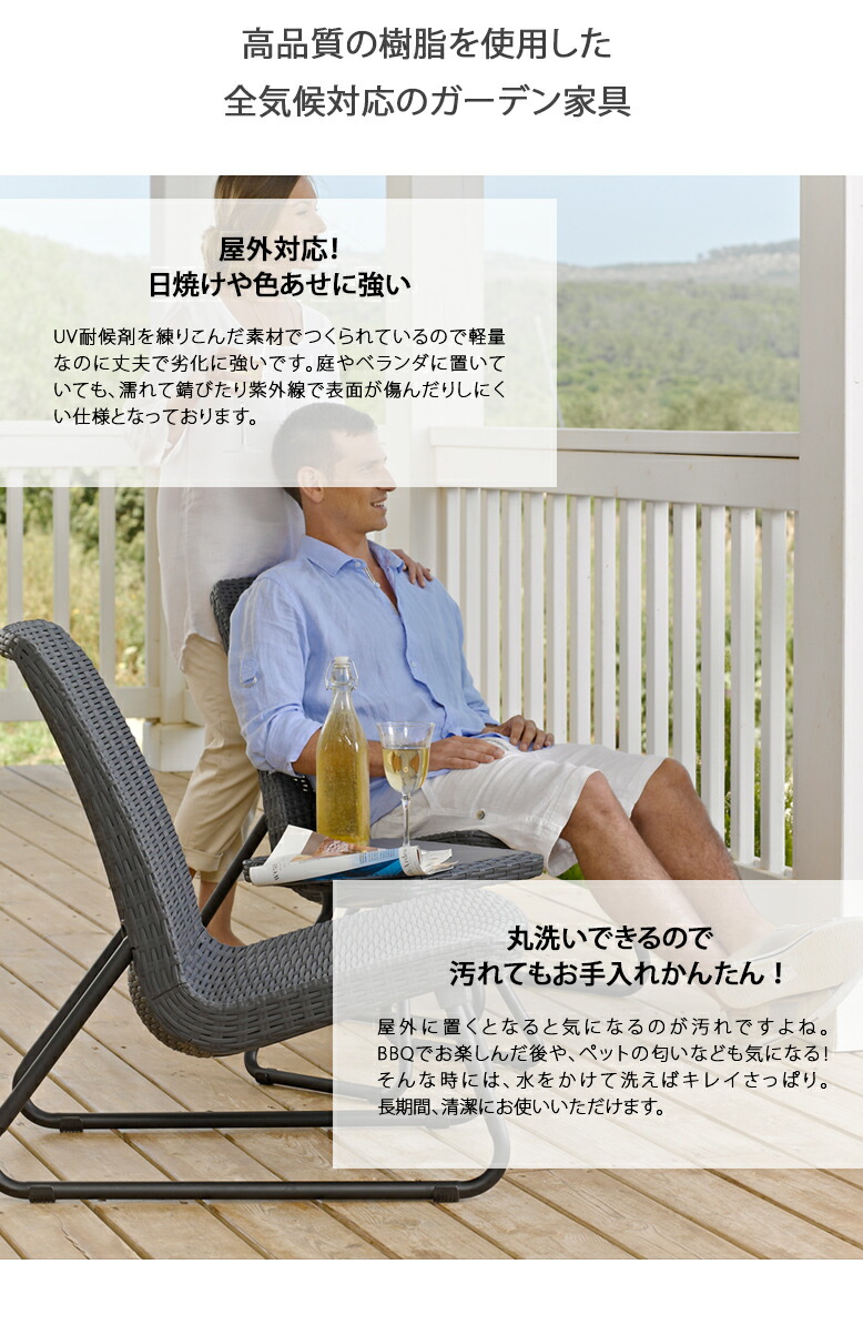 楽天市場】ガーデンファニチャー ベランダ バルコニー ブラック