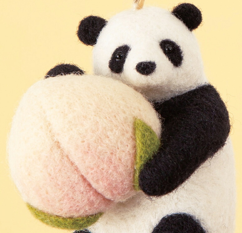 楽天市場】桃まんじゅうを持ったパンダ キーホルダー 手作りキット