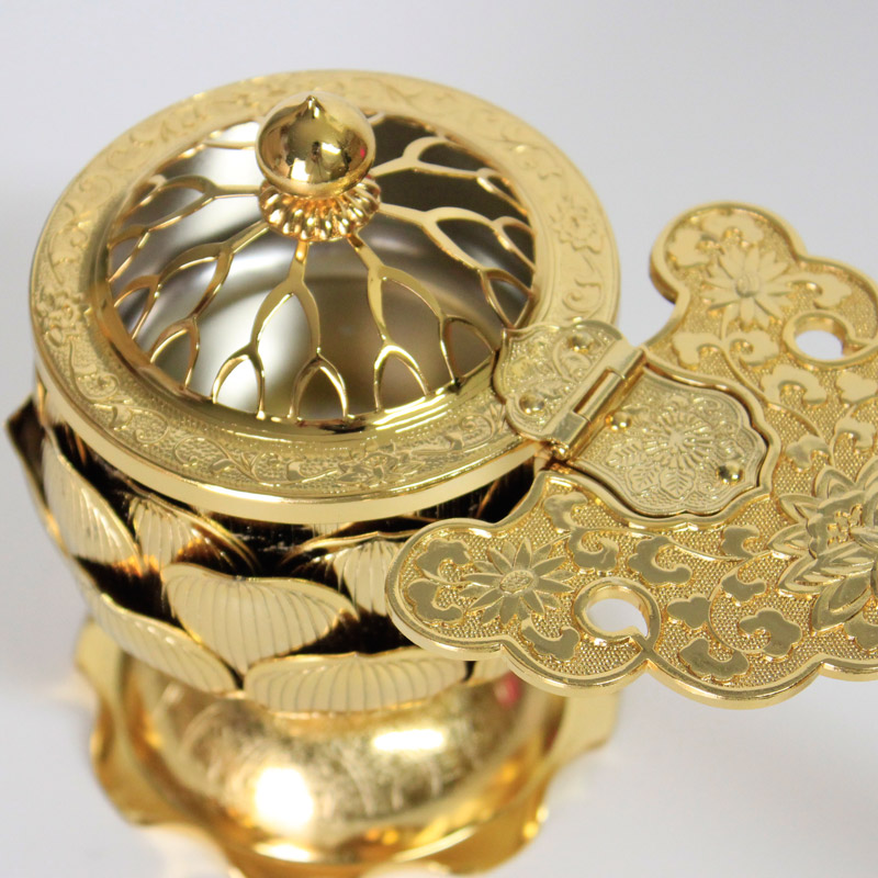 楽天市場】蓮華型柄香炉 金メッキ仕上 日本製 （5380-0300） : 仏壇