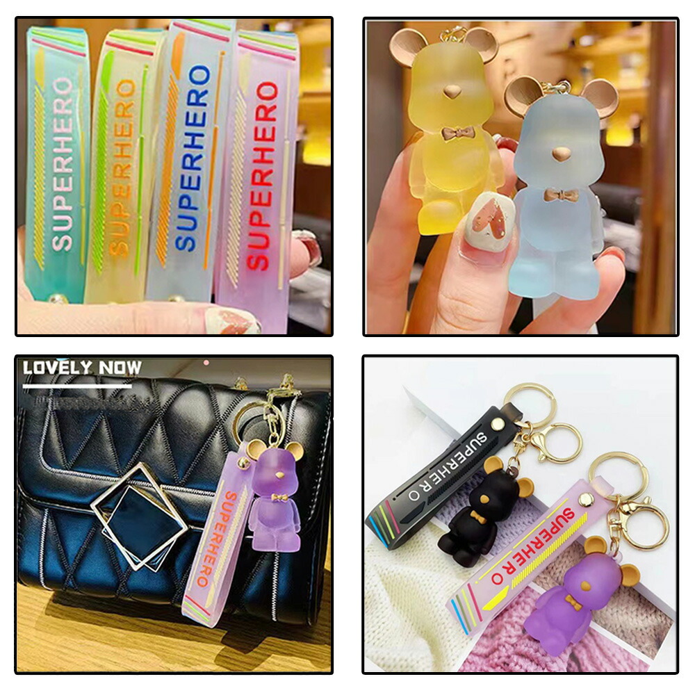 楽天市場】キーホルダー キーリング 水晶 熊 ベアー クマ キーチェーン