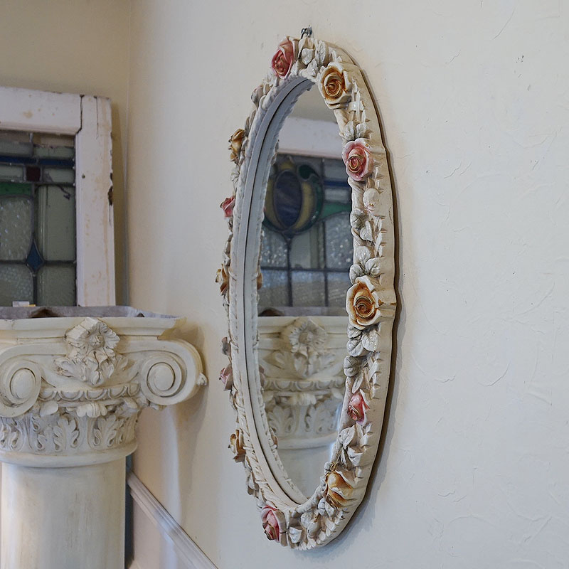 楽天市場】鏡 壁掛け アンティーク ビンテージ USED フランス製 ローズ