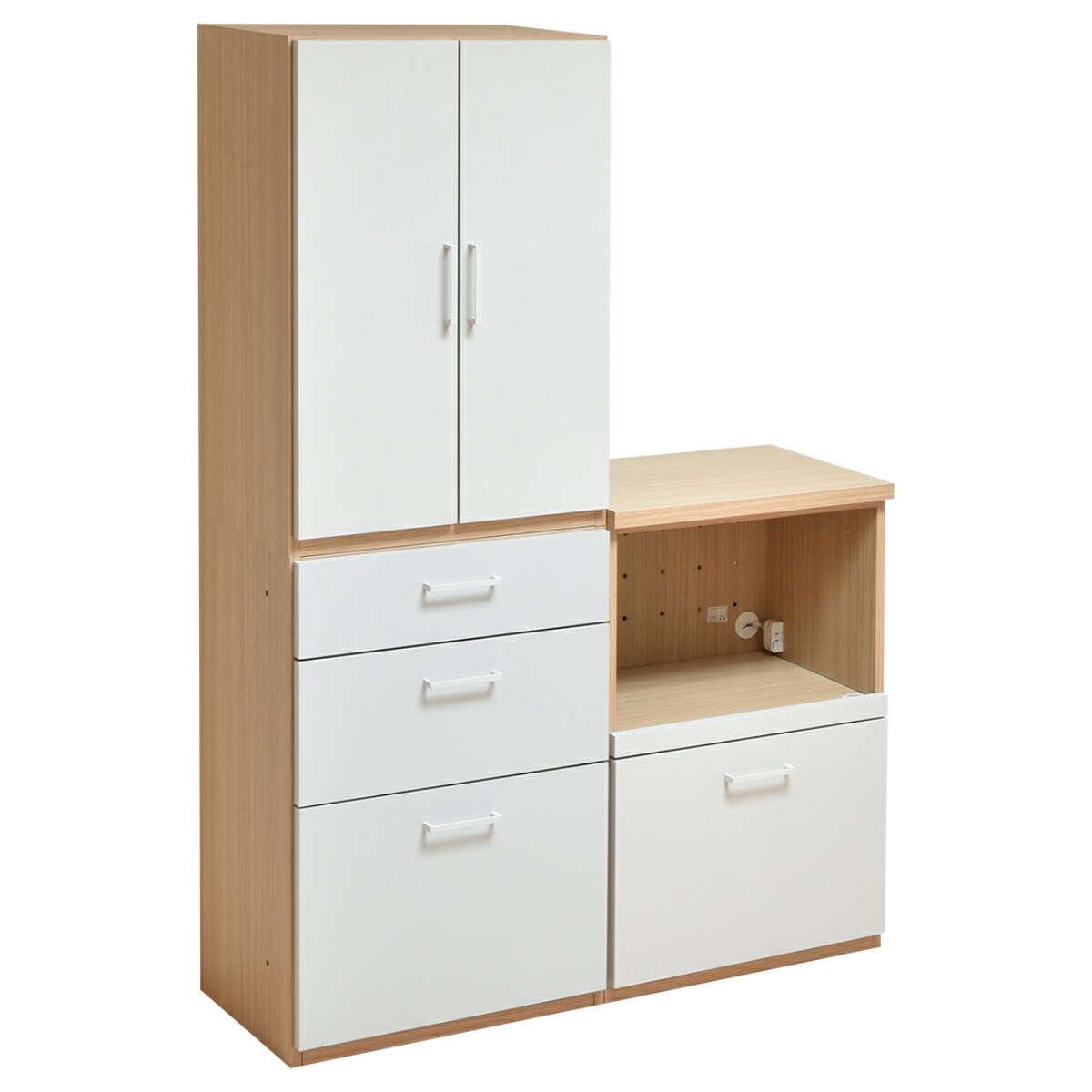 楽天市場】キッチン収納 ユニット家具 2段プラス1段 開き戸 チェスト