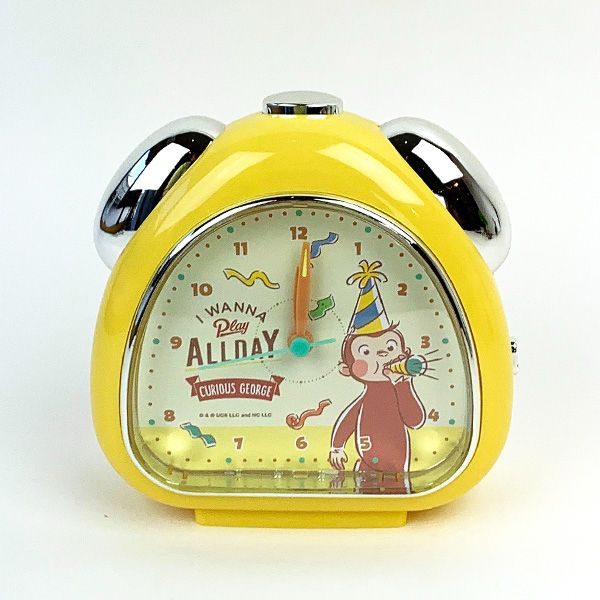 おさるのジョージ おむすびクロック （たのしい） イエロー 目覚まし時計