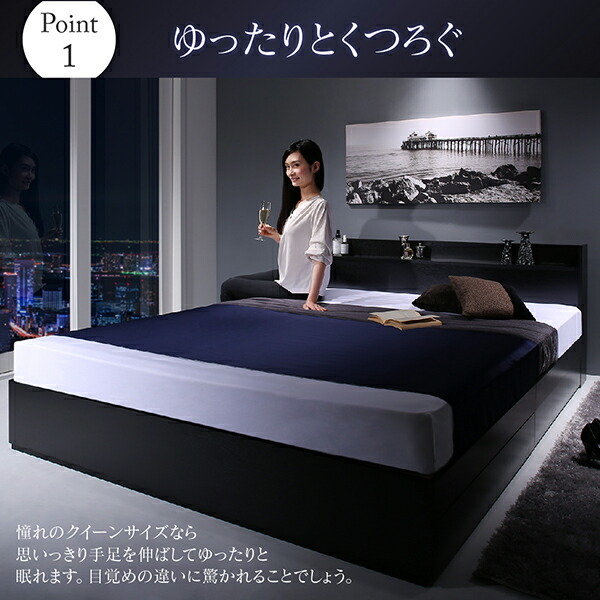 楽天市場】送料無料 ベッド クイーン 収納 ベッドフレーム マットレス