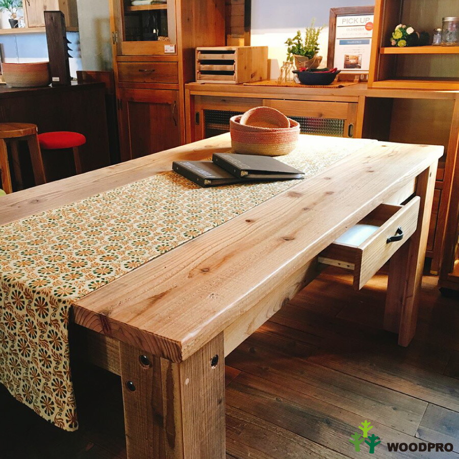 楽天市場】OLD ASHIBA（足場板古材）Aタイプ テーブル 引き出し付き幅