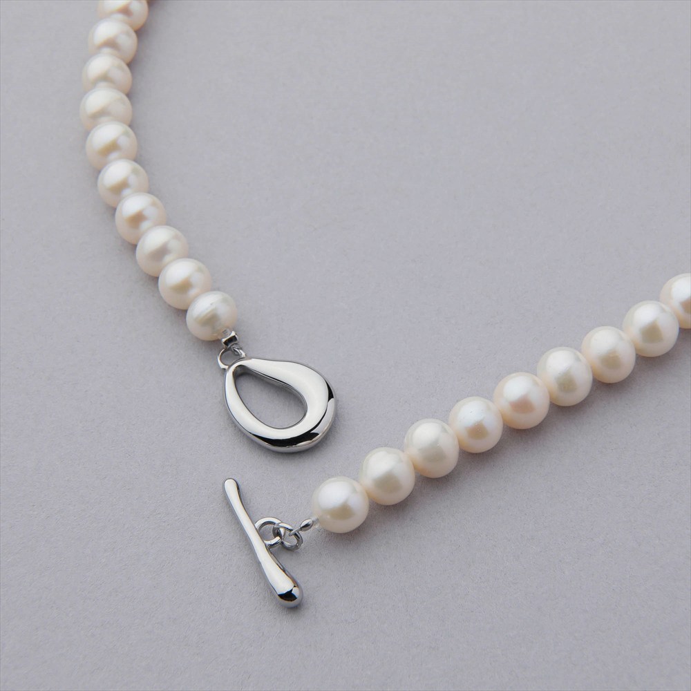 楽天市場】淡水真珠 ネックレス 6.5-7.0mm アジャスター/マンテル
