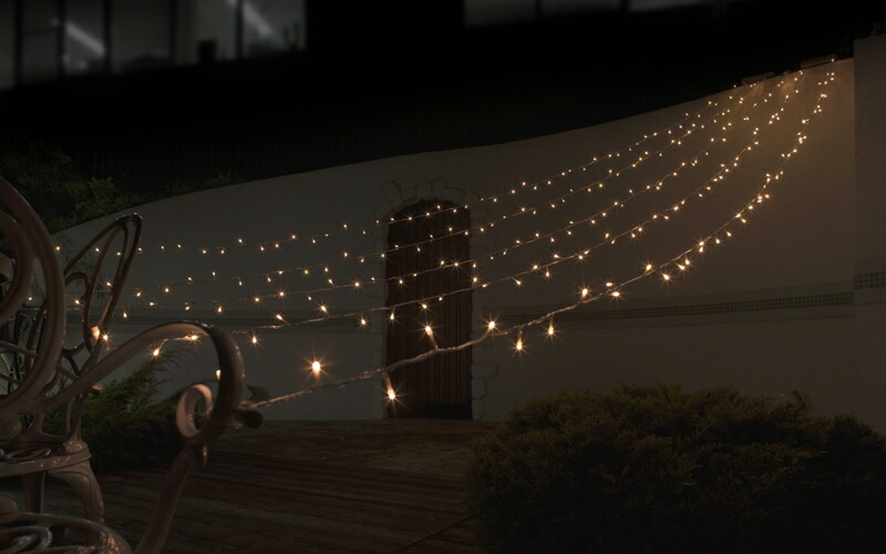 楽天市場】「LED イルミネーション ロングカーテン 250球」 シャンパン